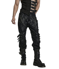 Western F.A.S.H.I.O.N - Punk Abstract Splicing Pants With Chains