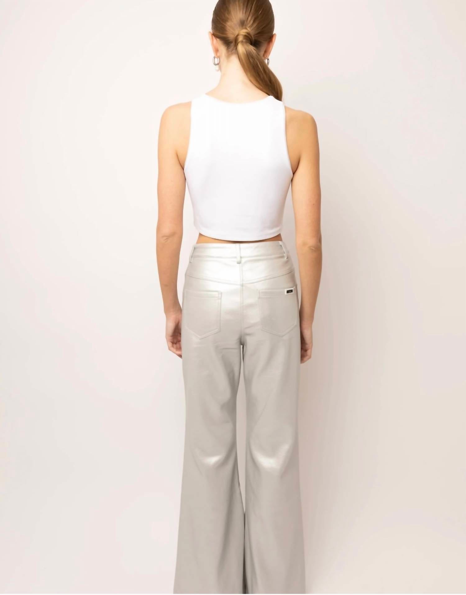 Amylynn - Lupe faux Leather Flared Wide Leg Matte Pants