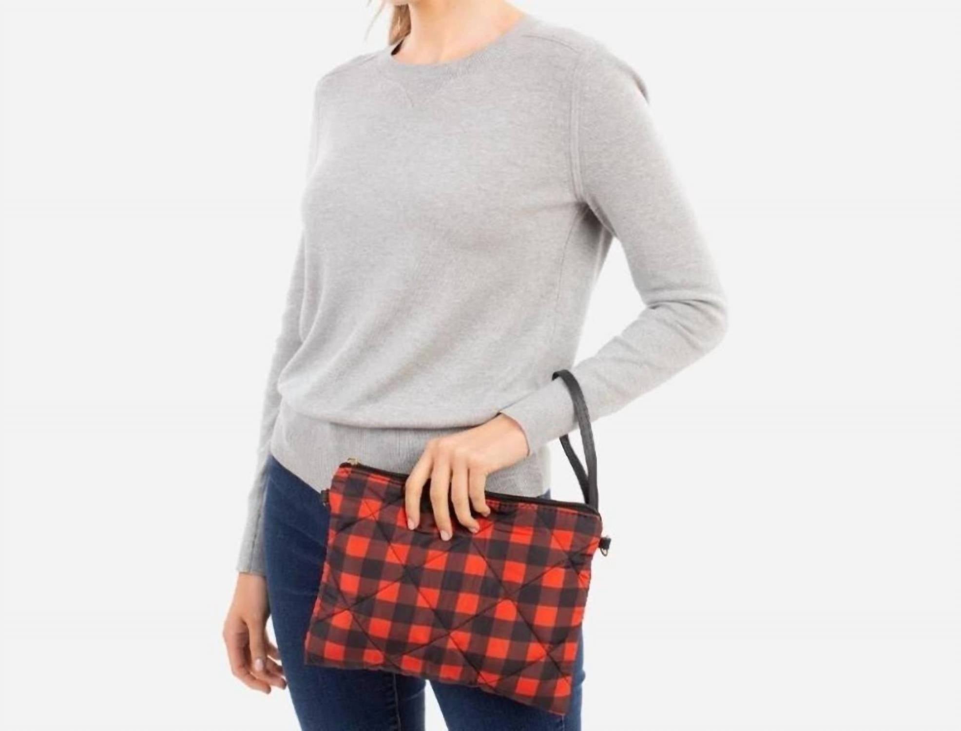 Judson & Co. - Buffalo Check Puffer Convertible Crossbody/Wristlet Bag