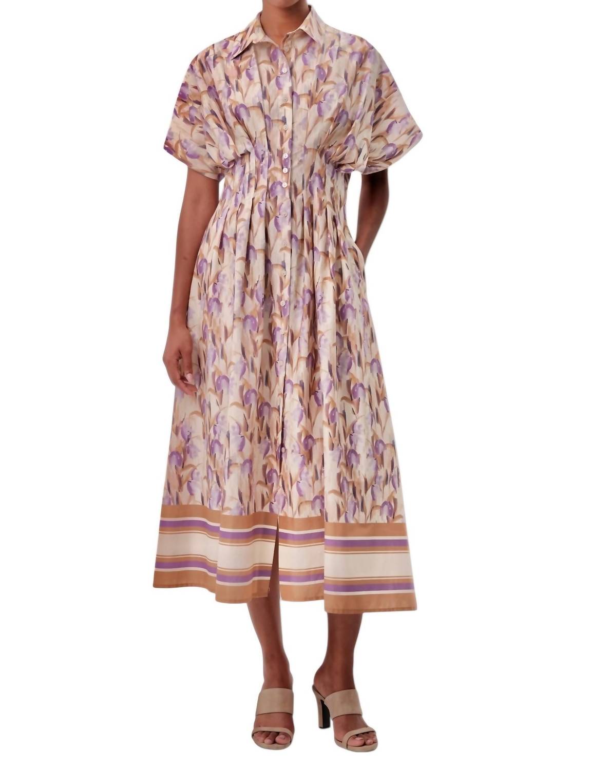 EXQUISE Kenya Printed Maxi Dress in multicolor - women's dress