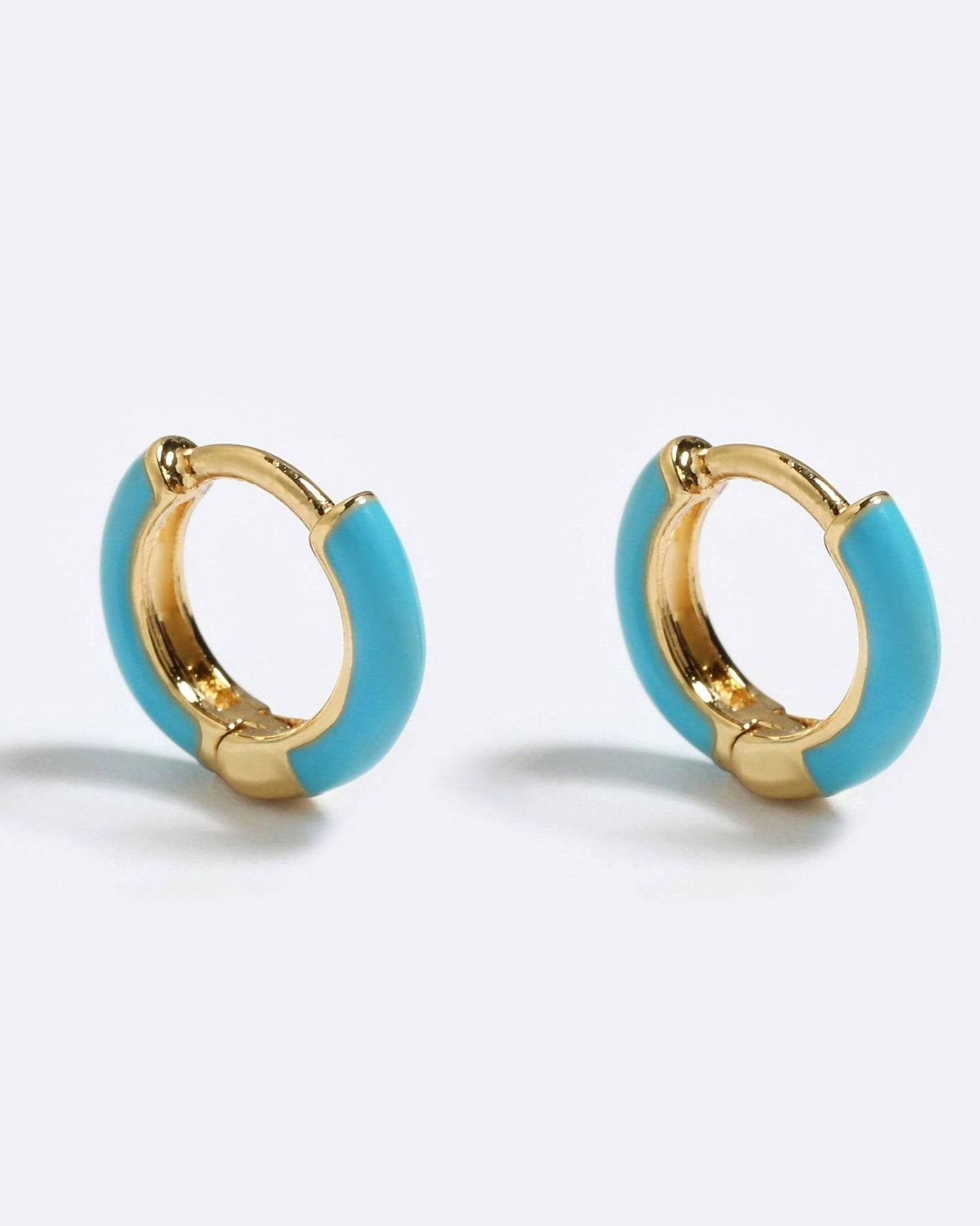 Emma Pills - Women's Mini Enamel Huggies Earrings