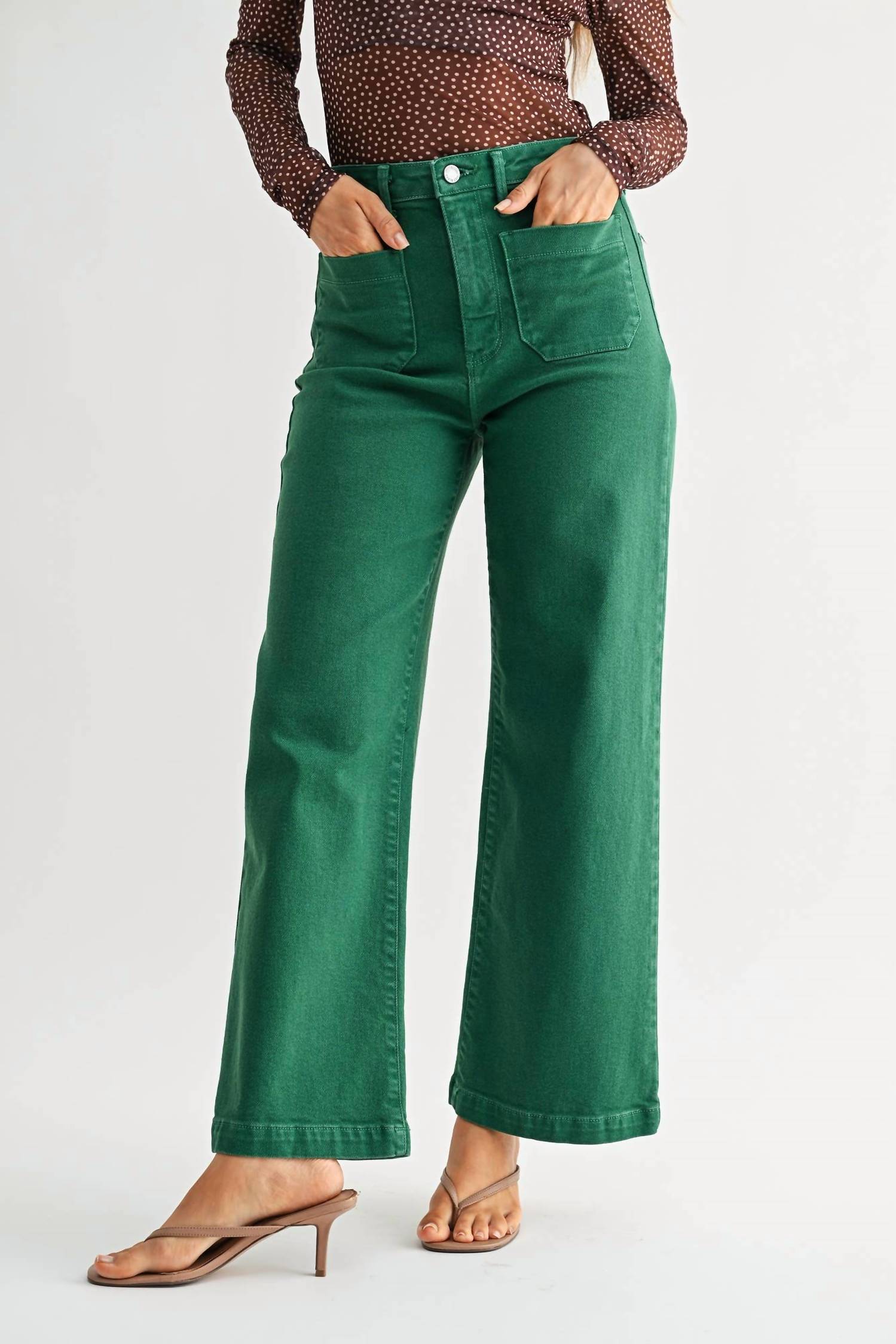 Just Black Denim - Patch Pocket Wide Leg Jeans