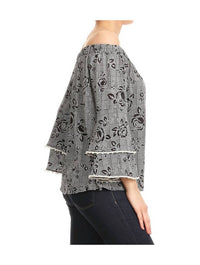 Ariella - Ruffle Sleeve With Pearls Top