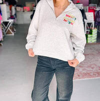 Simply Southern - Girl's Very Merry Always Bright Quarter Zip Pullover