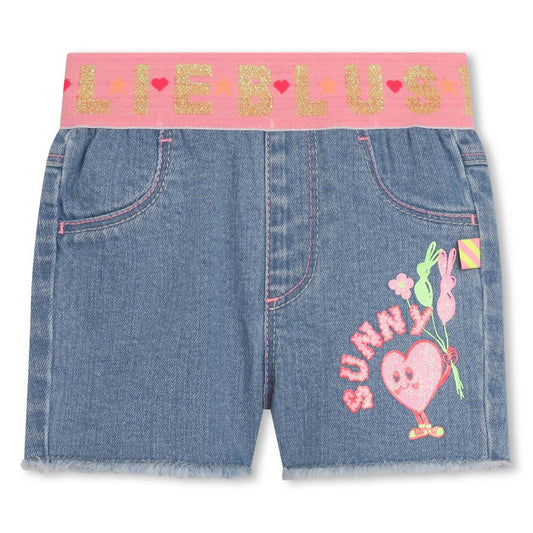 Billieblush - Baby Girls Denim Shorts With Elastic Logo Waist