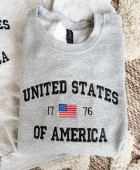 Top Notch Embroidery - United States Of America Embroidered Crew Tee