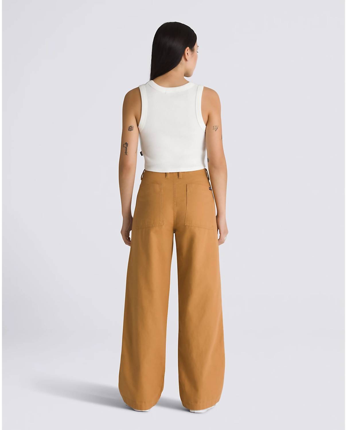 Vans Arroyo Wide Leg Cargo Pants in brown sugar - women's pants - alternate view