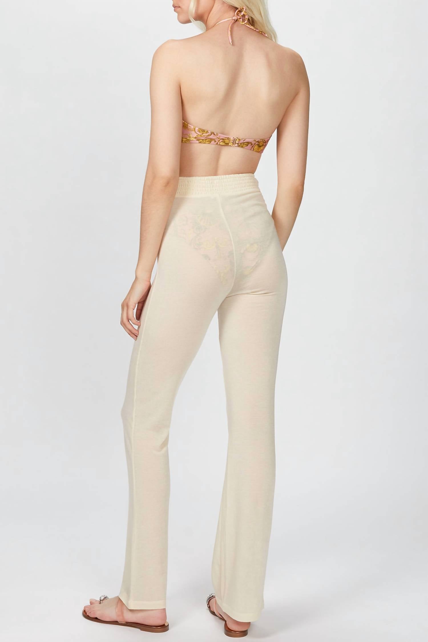 SMOCKED FLARE PANTS