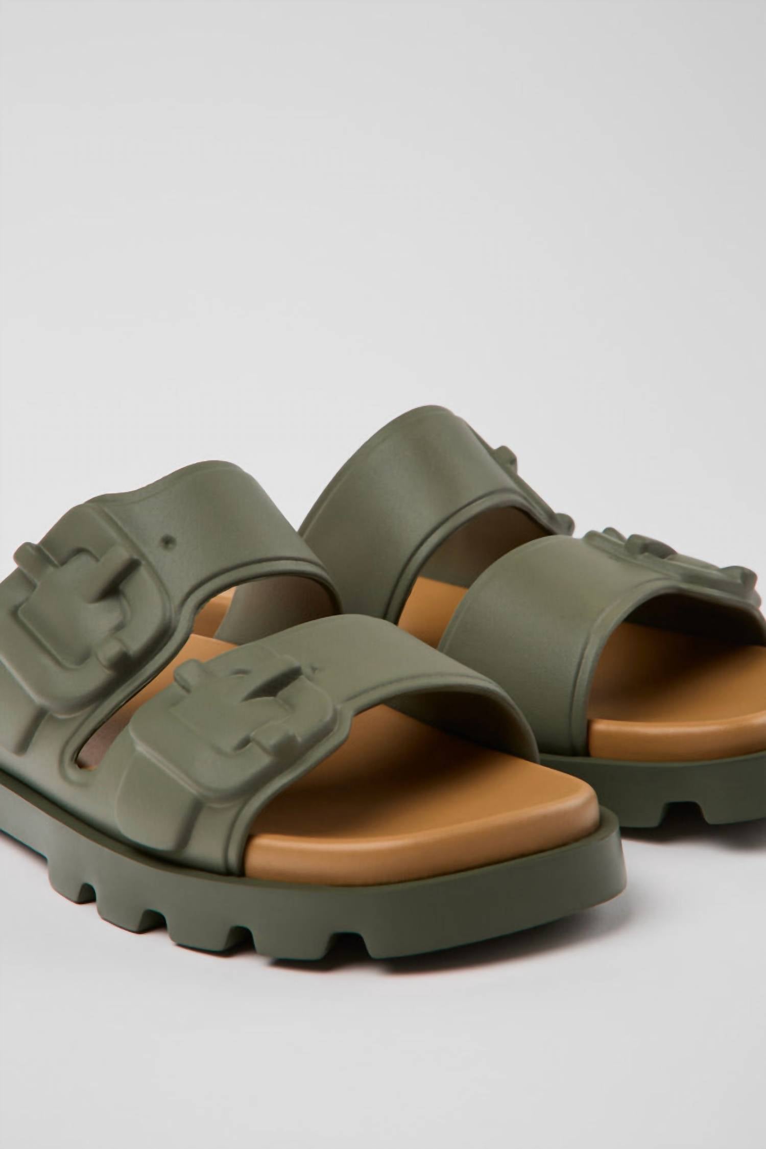 CAMPER Women's Brutus Sandals in green - women's sandal - detail view