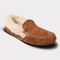 Lamo Women's Aussie Slip-on Moc Slippers in chestnut - women's shoe - detail view