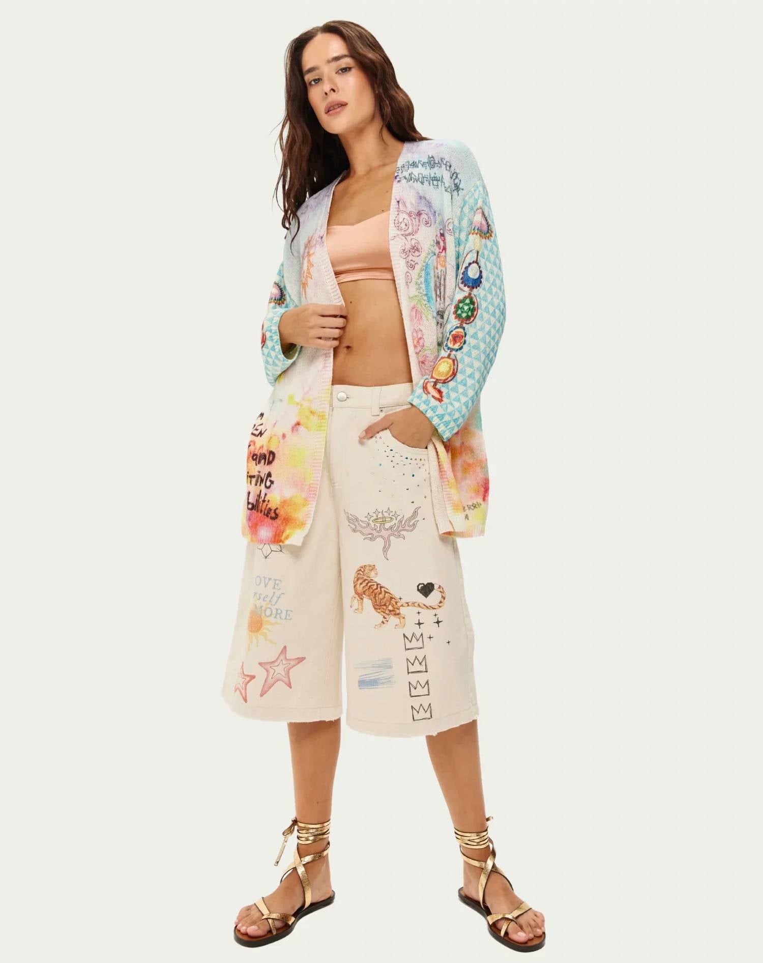 Me369 - Mykonos Printed Cardigan
