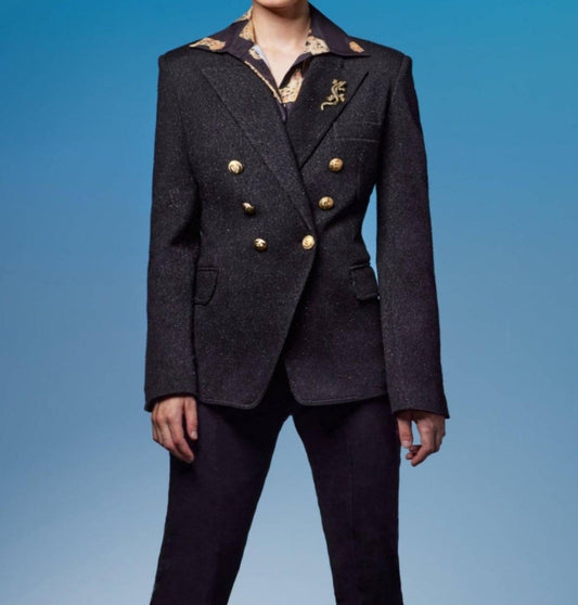 Oolala - Sparkle LUREX Blazer with Lizard Broach