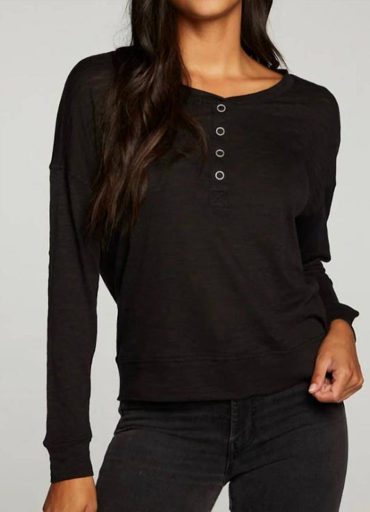 Chaser - Slub Jersey Long Sleeve Henley w/ Cuffs