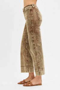 Risen - High Rise Crop Straight Corduroy Pants