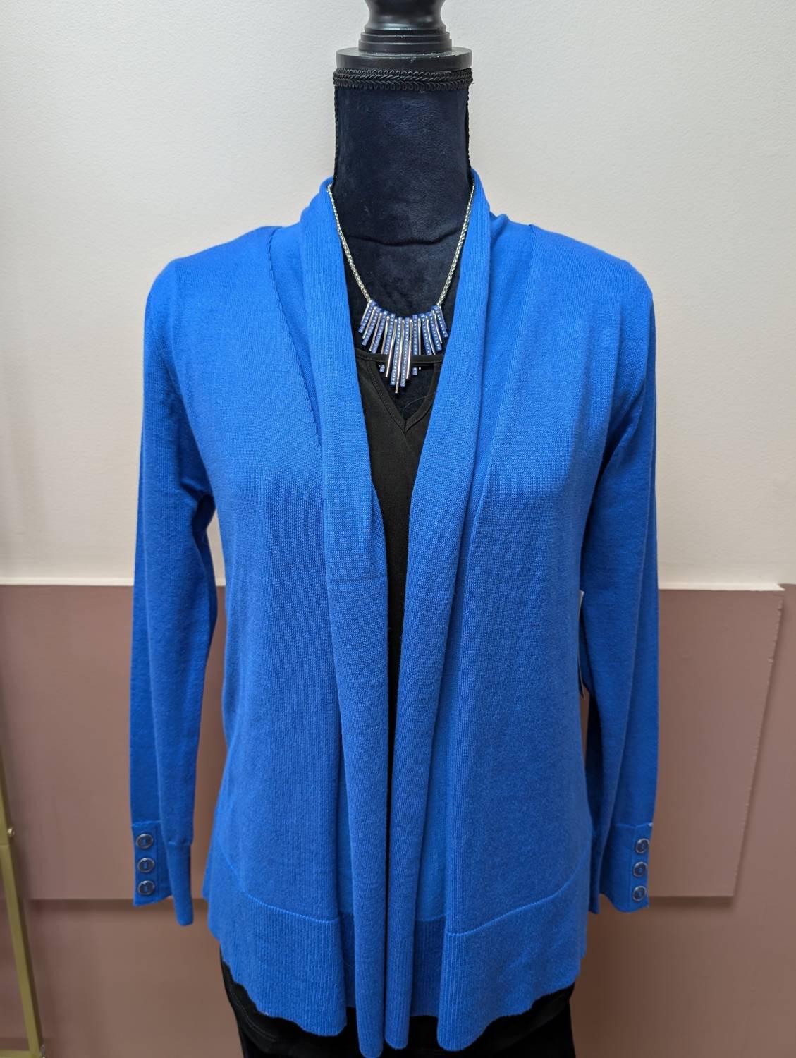 N Touch - Women's Splash Cardigan With Button Detail On Sleeve