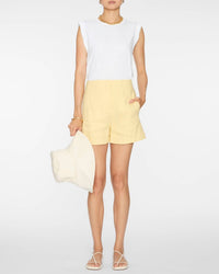 Veronica Beard Brit High Waist Short in chamomile - women's shorts - view 5