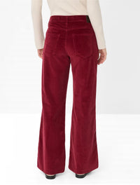 Brax Corduroy Wide Leg Palazzo Pants in mulberry - women's pants - detail view