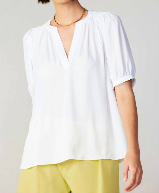 Current Air - Adriana Split Neck Short Sleeve Blouse
