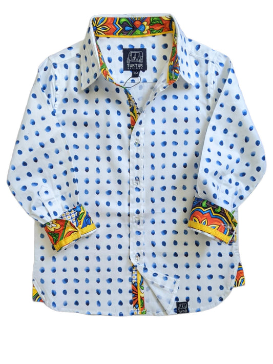 Tuktuk Designs - Boy's Watercolor Dots Shirt