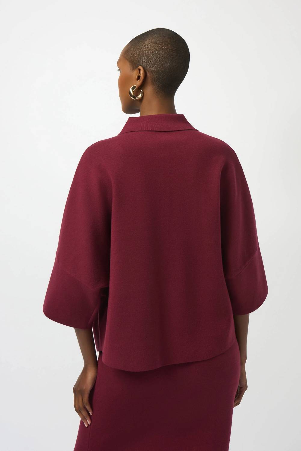 Joseph Ribkoff - Sweater Knit Boxy Pullover With Polo Collar