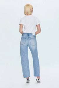 PISTOLA Lexi Mid Rise Bowed Straight Leg Jeans in aries 1 - women's jeans - detail view