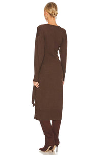 ASTR Mazzy Dress in brown - women's dress - detail view