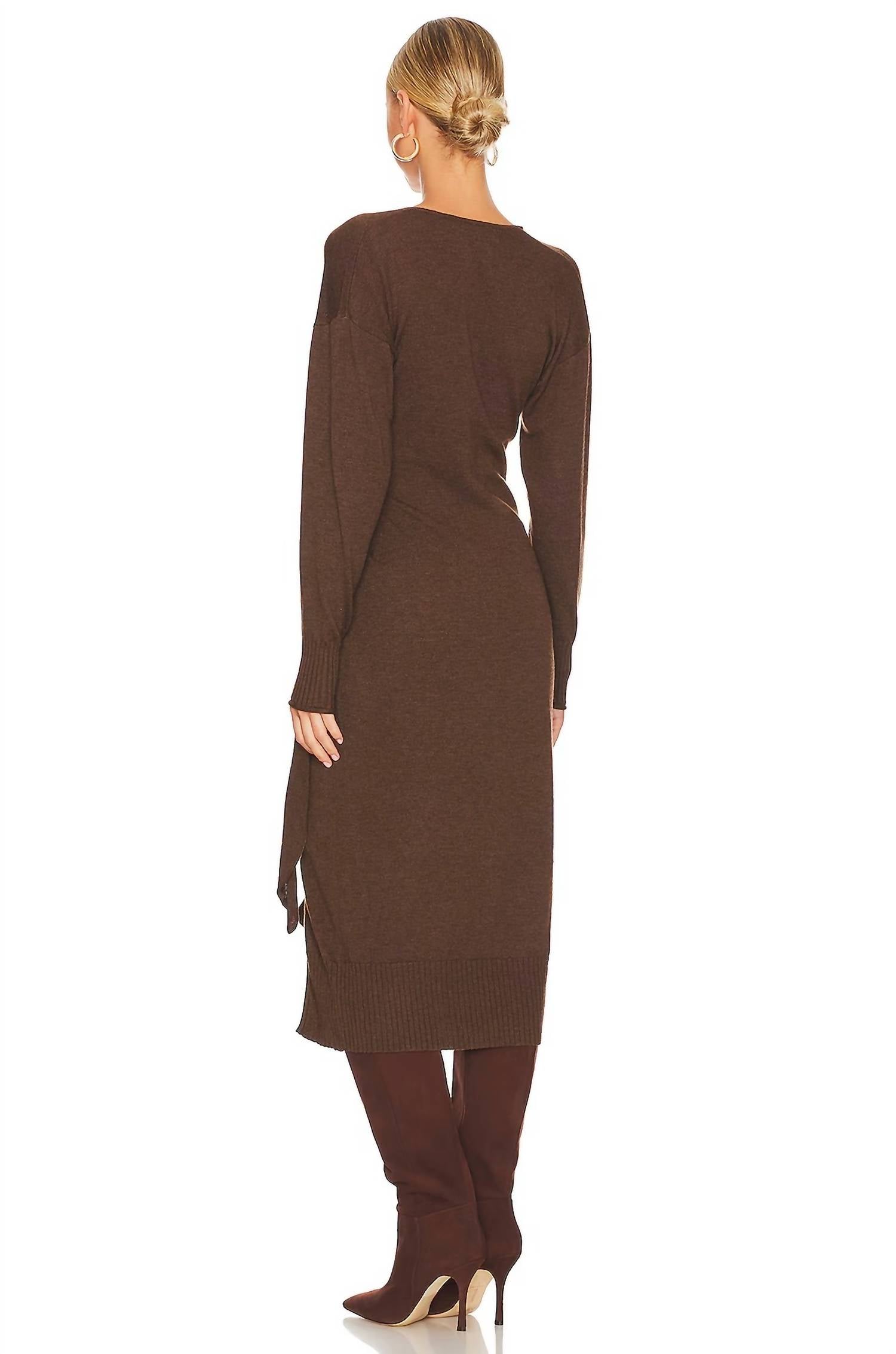 ASTR Mazzy Dress in brown - women's dress - detail view