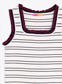 Vilagallo - Ruffled Striped Point Top