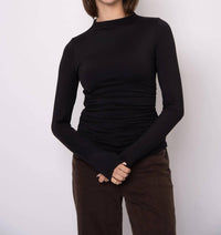 Rd Style - Funnel Neck Ruched Top