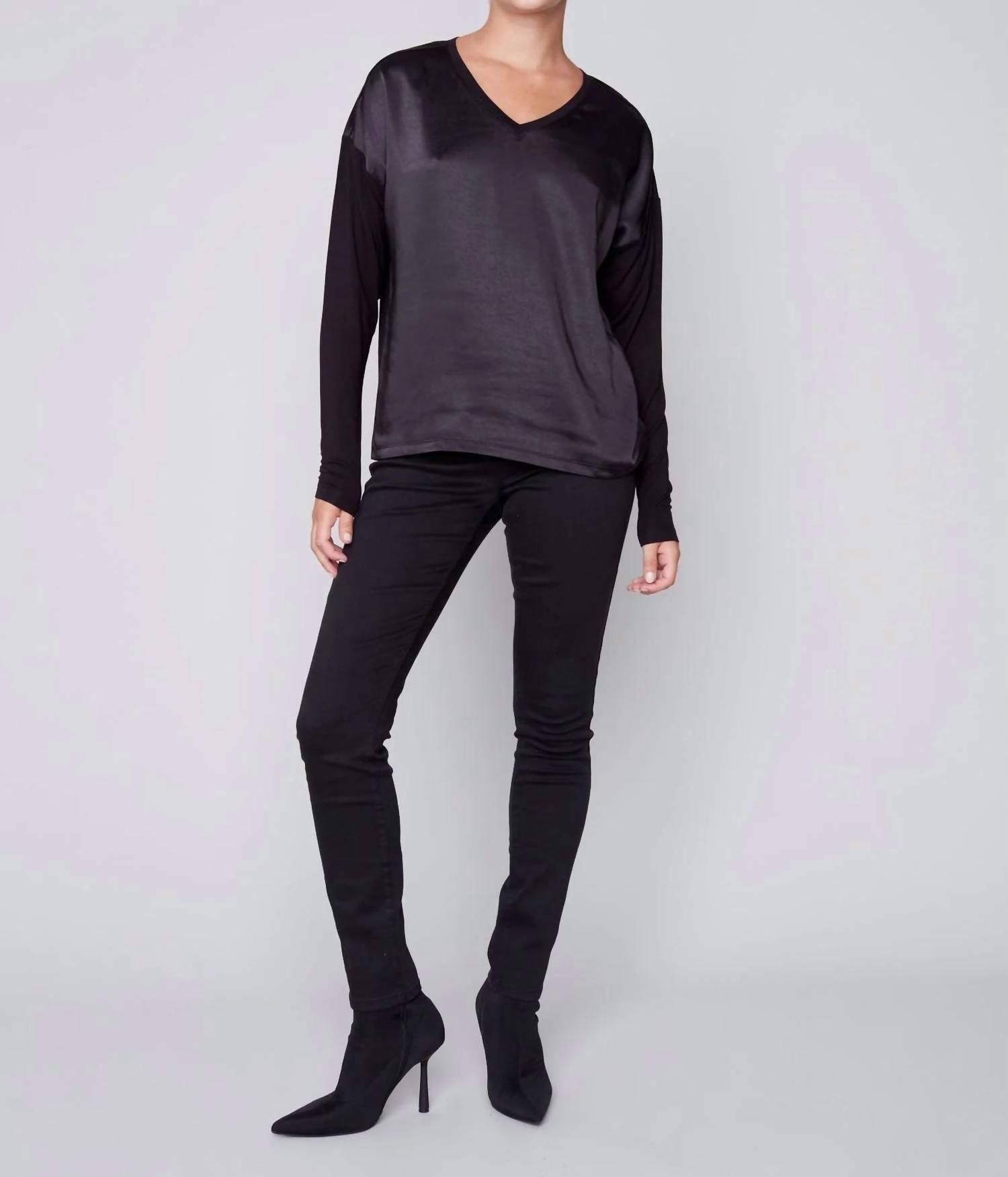 Charlie B - Satin Jersey Knit Top