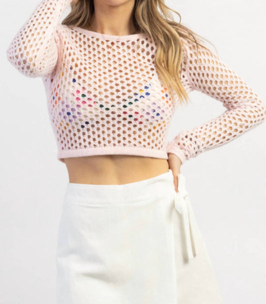 Blue Blush - THE JENNA CROCHET CROP TOP