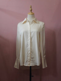 CHOKLATE PARIS Women's Léa Satin Shirt in ecru 1 - women's shirt
