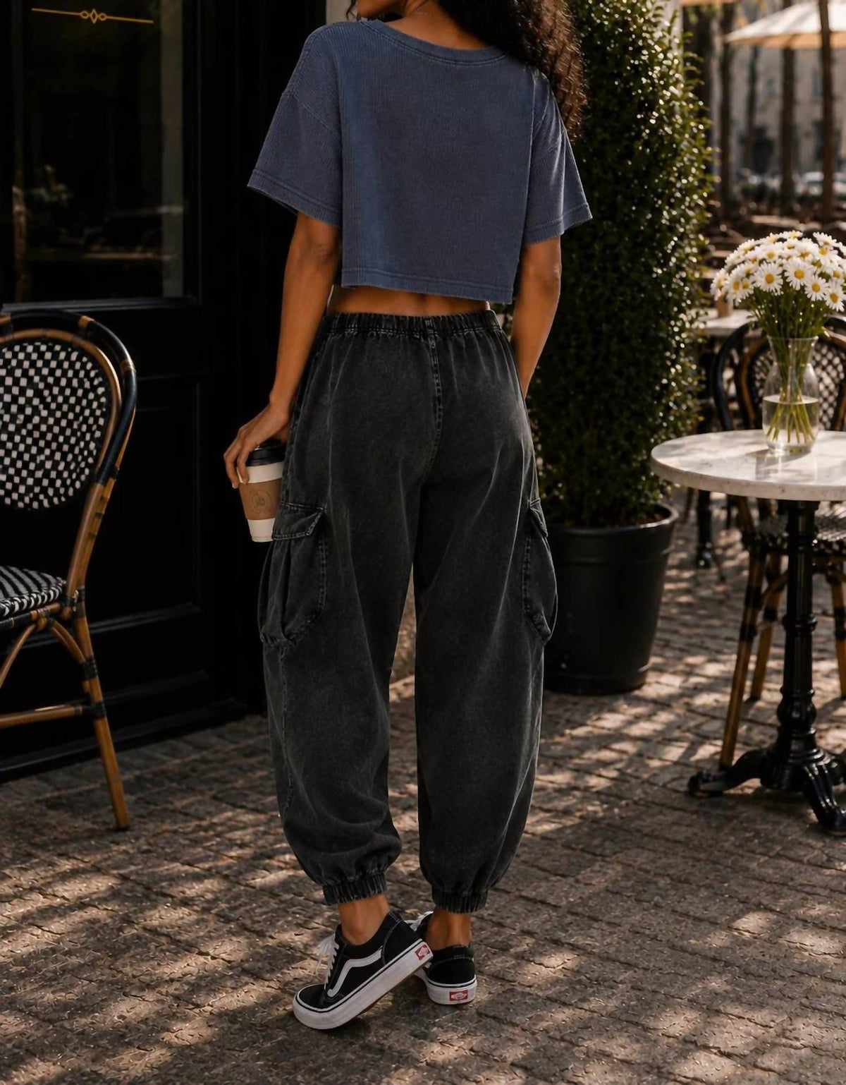 Surelymine - Harper Waffle Knit V-Neck Pocket Top
