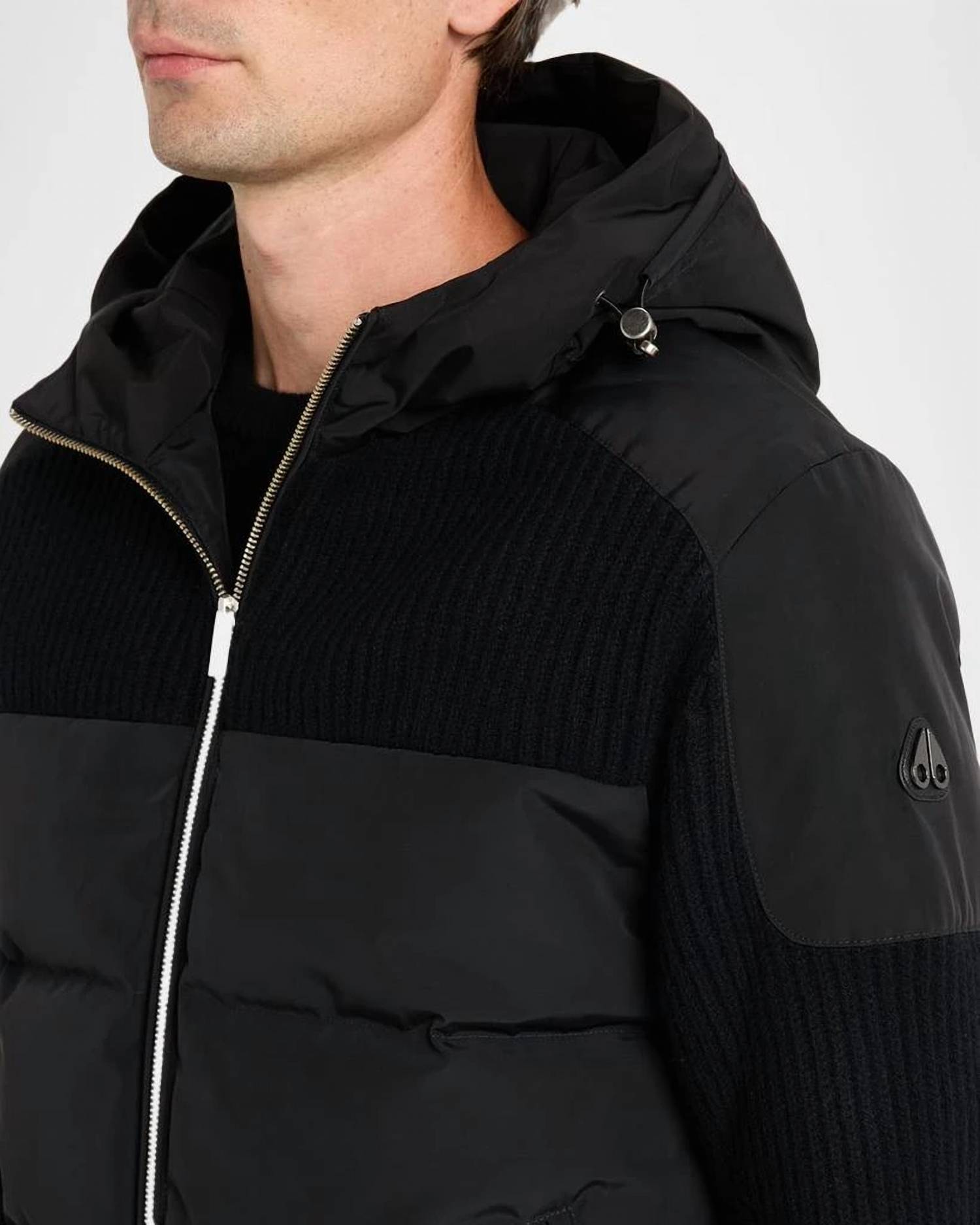 Moose Knuckles Glenvale Knit Hybrid Puffy Jacket in black - men's jacket - view 4