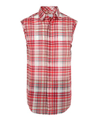 Salvatore Ferragamo - Men's Plaid Print Sleeveless Shirt