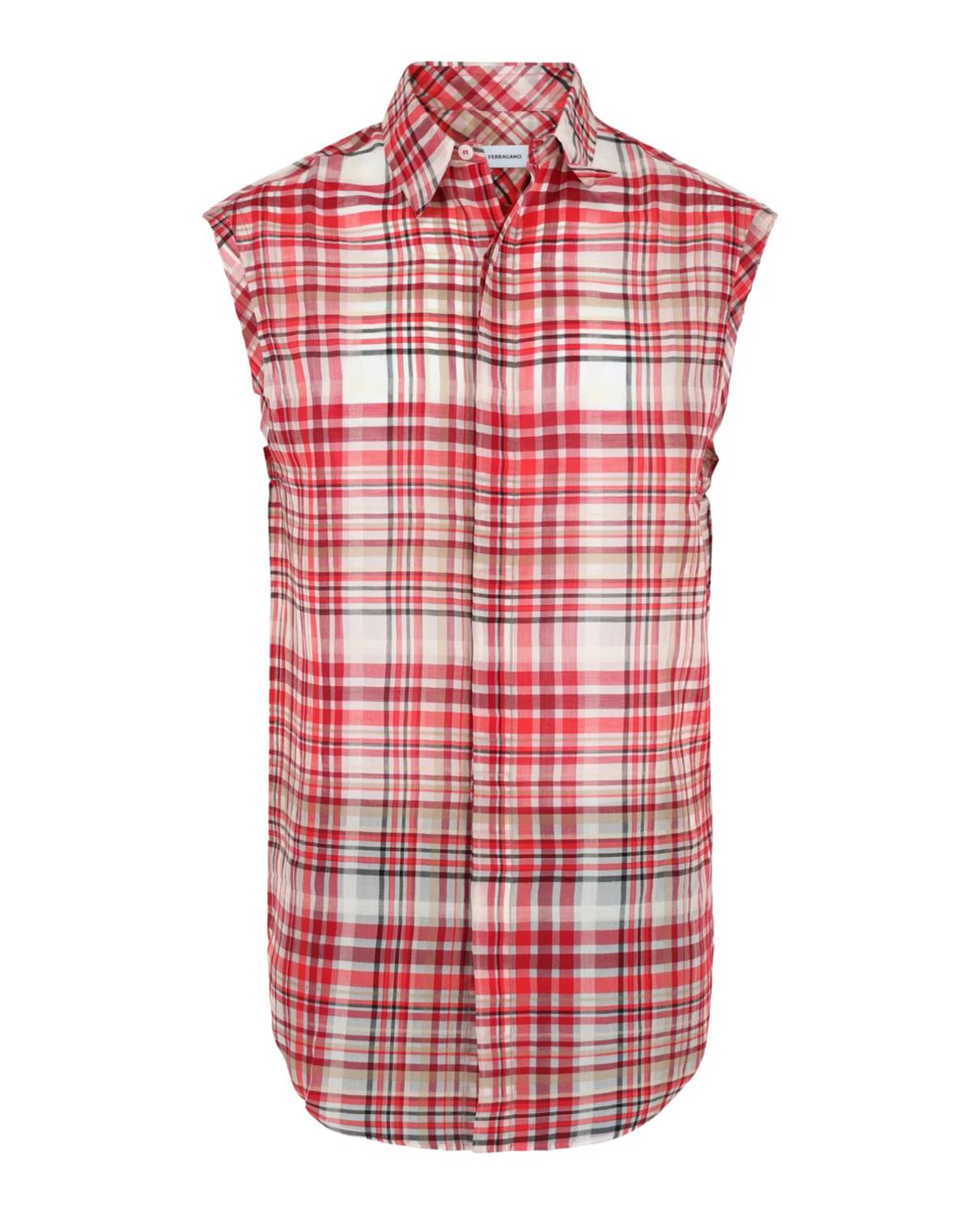 Salvatore Ferragamo - Men's Plaid Print Sleeveless Shirt
