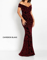 Cameron Blake - Off Shoulder Metallic Mothers Gown
