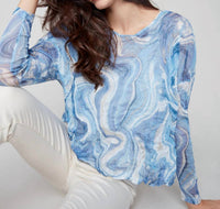 Charlie B - Mesh Crinkle Top