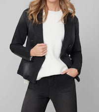 Renuar Double Breasted Jacket Blazer in black - women's jacket - detail view