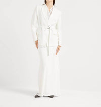 Brunello Cucinelli - Viscose Linen Blazer With Belt And Monili