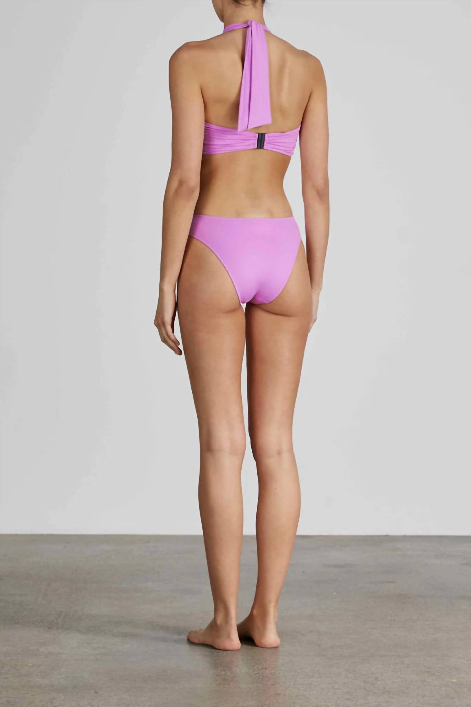BONDI BORN Sylvie Bikini Top in flamingo - women's swimwear - detail view