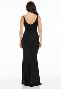 DRESS THE POPULATION Jordan Mermaid Gown in black metallic - women's dress - alternate view