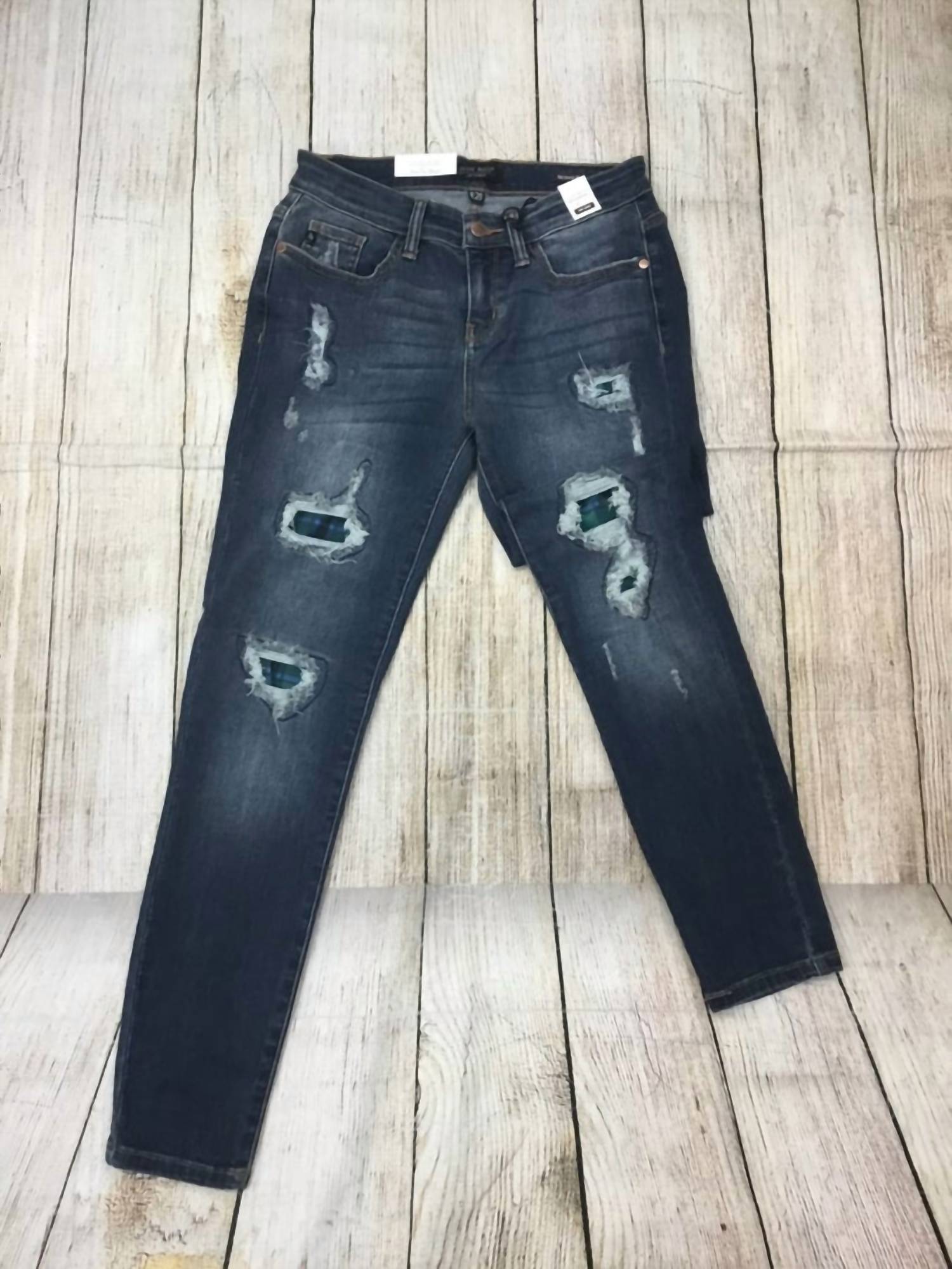 Judy Blue - Women's Plaid Skinny Jeans