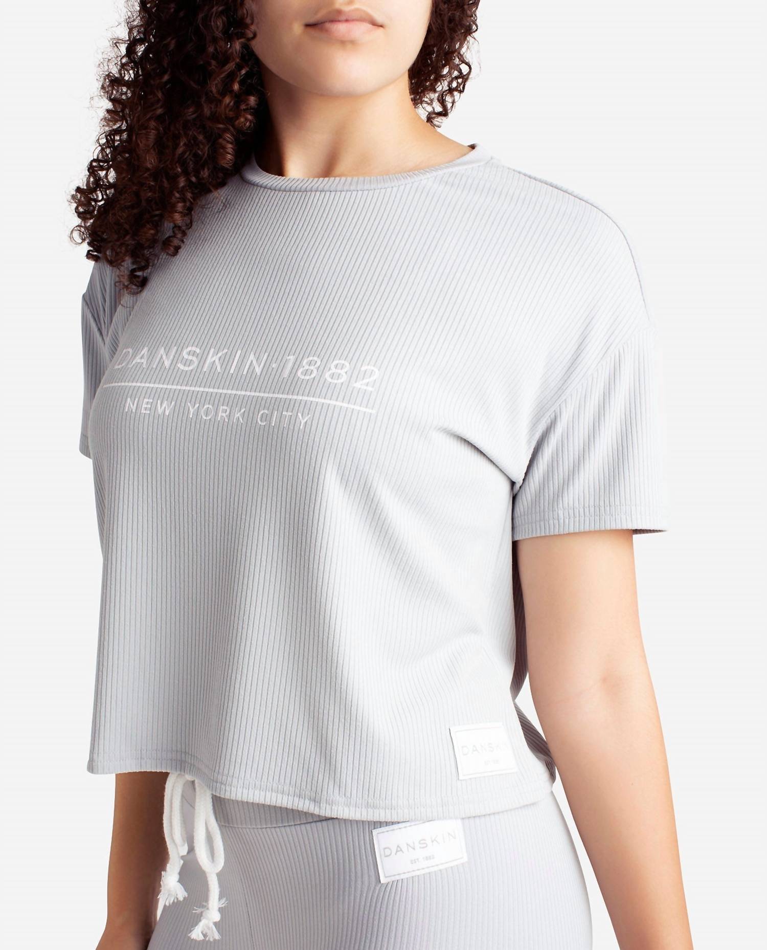 Danskin - Ribbed Boxy Raglan Tee Sleep Set With High Waisted Leggings