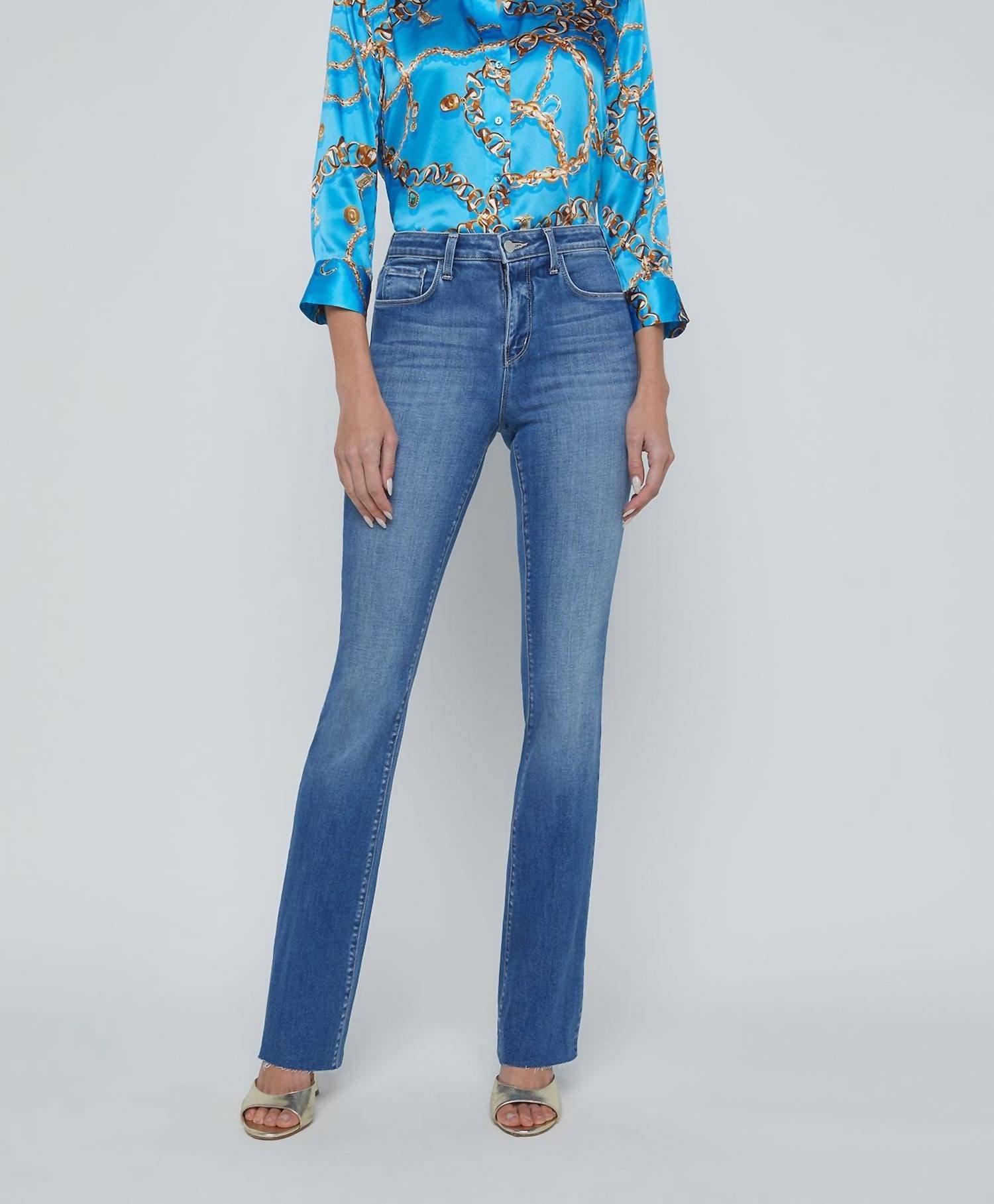 L'Agence - Ruth High Rise Straight Leg Jeans