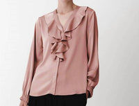 Karmamia Sophia Blouse in semi rich vintage rose - women's blouse - detail view