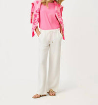 Lilly Pulitzer Brawley Linen Straight Pants in resort white - women's pants