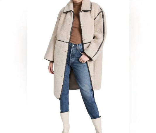 Something Navy - Reversible Faux Shearling Coat