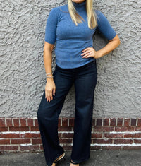 Pure Amici - Elbow Sleeve Turtleneck Blouse