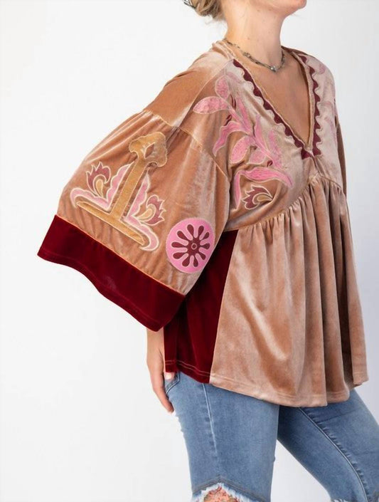 Easel - Don't Mind If I Do Embroidered Top